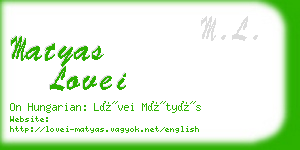 matyas lovei business card